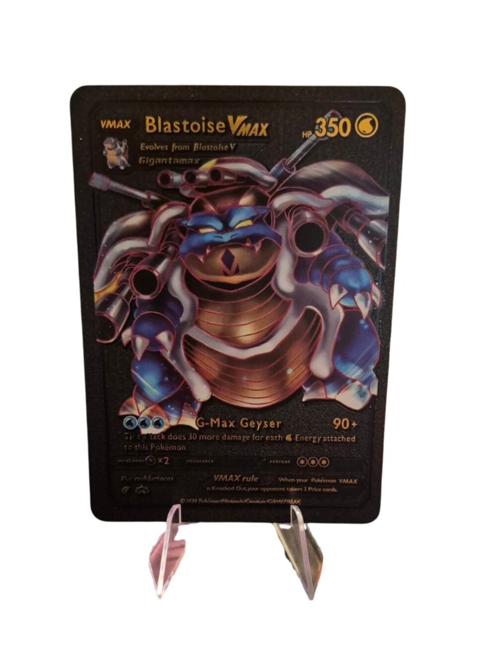 Blastoise VMAX Black Full Art Collectible Display Card